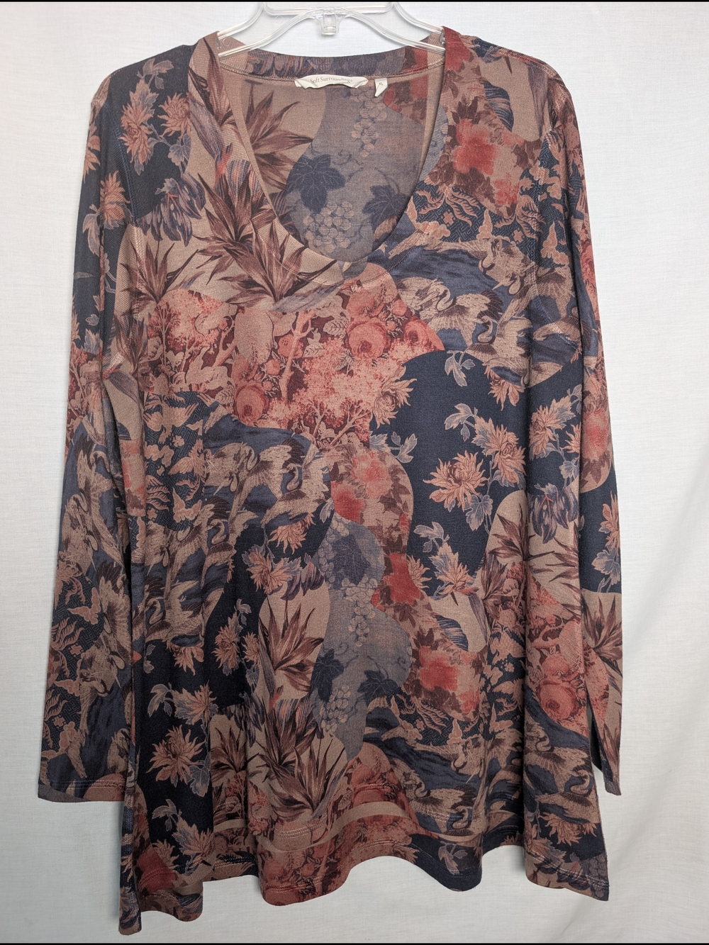 Soft Surroundings Women's Long Sleeve Tunic Top, Polyester Spandex XL